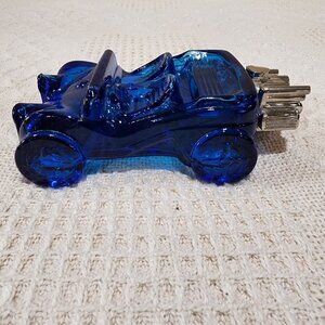 Vintage Avon DUNE BUGGY Blue Collectors Car Sports Rally Full Blue Glass Decor
